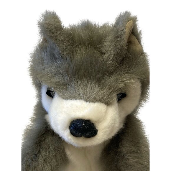 Folkmanis Little Wolf Gray Furry Hand Puppet 8" Plush Toy with Tags - Picture 6 of 11